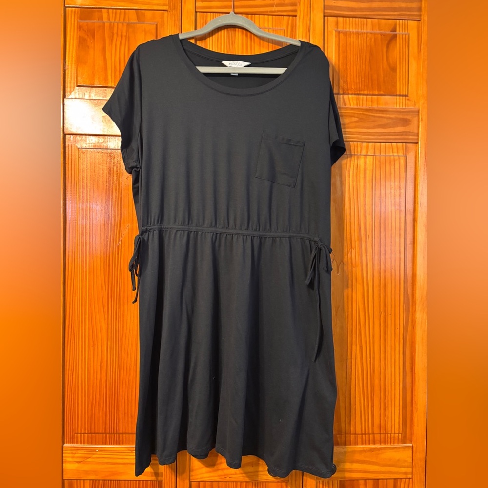 Market & Spruce Black Midi Dress with Pocket
